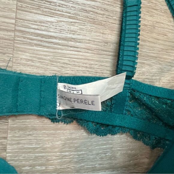 Simone Perele 3D Plunge Bra Baltic Blue lace underwired bra 34B - Picture 4 of 5